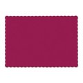 Hfm Hfm 310524 Solid Color Scalloped Edge Placemats - Burgundy 310524